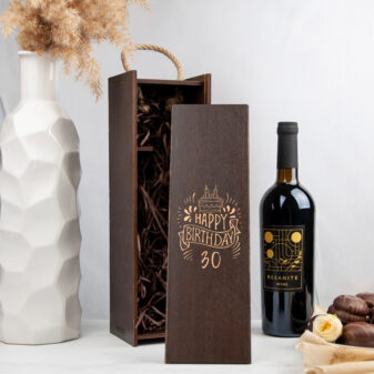 Коробка для шампанського, вина або віски в подарунок на День Народження