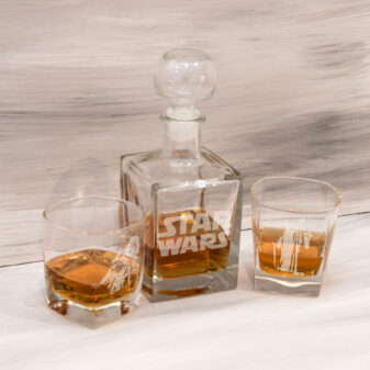 Подарунковий скляний набір графін та склянки для віскі з гравіюванням “Star Wars”